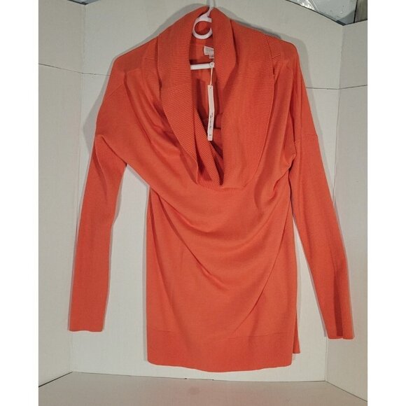Caslon Sweater Women's Turtleneck Tunic Sweater Medium Coral beachy casual overs - Picture 2 of 7